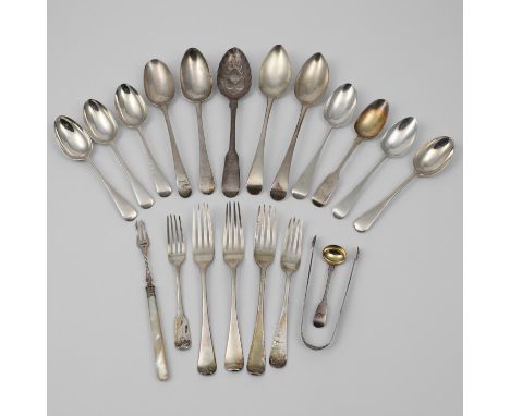 to include: four table spoons, three table forks, seven dessert spoons, two dessert forks, a berry spoon, a pickle fork with 