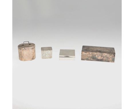 one Victorian rectangular example and one Edwardian and square, both initialled and inscribed and both with cedarwood linings