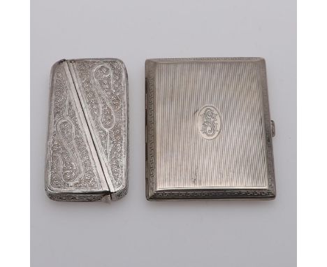 with Greek-key borders and engine-turned decoration, initialled, inscribed, gilt interior, by Carl Hiess, Vienna c.1940, toge
