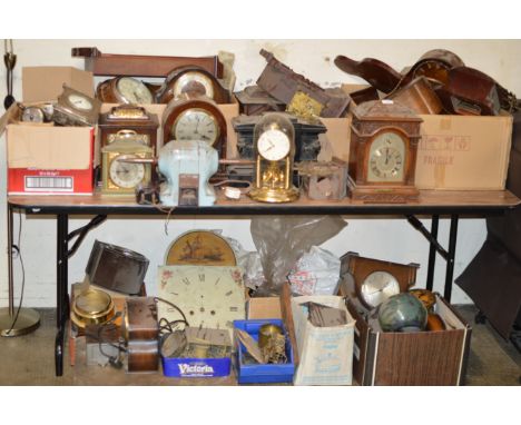 LARGE QUANTITY OF VARIOUS CLOCKS, CLOCK WORKINGS, VARIOUS PARTS ETC     