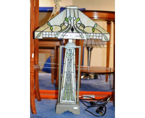 LARGE DECORATIVE ART NOUVEAU STYLE TABLE LAMP WITH SHADE     