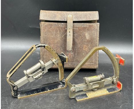 Two WWI military clinometers :Taylor Taylor &amp; Hobson Ltd Field Clinometer Mark IV No. 1357 (1915) and C.S.I Co Ltd Cambri