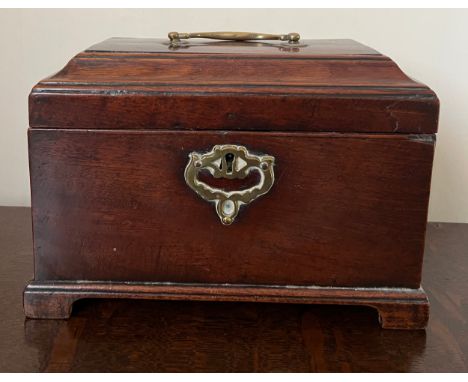 Georgian mahogany tea caddy 24cm w x 13cm d x 16cm h. 