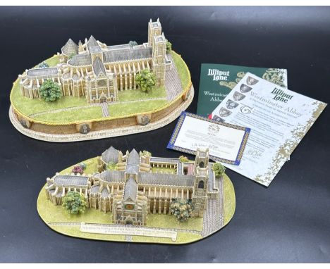 Two Lilliput Lane Sculptures of Westminster Abbey, first a Millennium Special edition to celebrate a thousand years of Britis