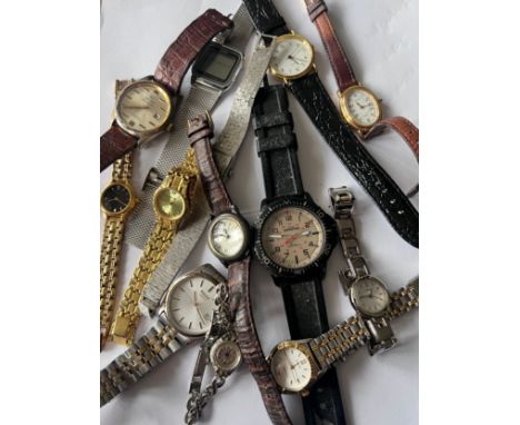Watches to include Casio SA-70 449 digital, Nelson Supermaster, Rotary, Timex Exhibition, Lorus, Pulsar, Avia x3 etc. (13) 