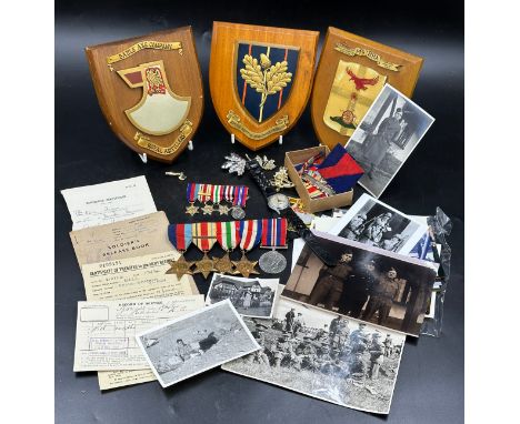 Angus Garnier Bell 955123 : Set of WWII medals to include 1939-1945 Star, Africa Star (8th Army Bar), Italy Star, France and 