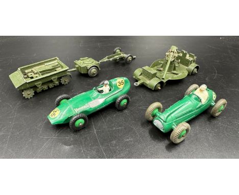 Dinky Military &amp; Racing Cars to include 239 Vanwall and 233 Cooper-Bristol and Military vehicles to include Anti Aircraft