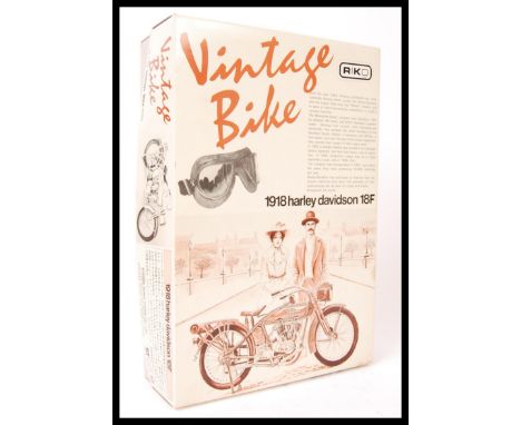 A vintage Riko made Vintage Bike Series 1 1918 Harley Davidson 18F&nbsp; 1:18 scale plastic model kit all unpunched and in th