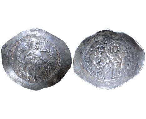 Constantine X AR Histamenon Nomisma. Constantinople, AD 1059-1067. + IhS XIS R?X R?GNANTINM, Christ seated facing on throne w