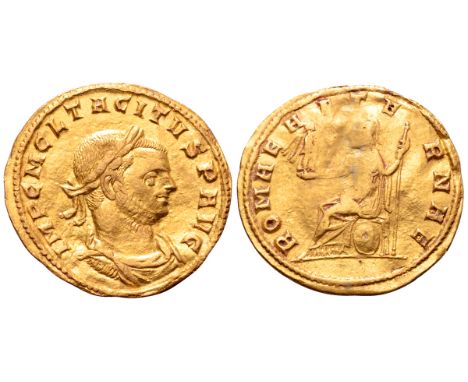 Tacitus AV Aureus. Siscia, November AD 275 - June 276. IMP C M CL TACITVS P AVG, laureate, draped and cuirassed bust right / 