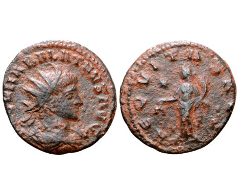 Vabalathus Æ Antoninianus. Antioch, March-May AD 272. IM C VHABALATHVS AVG, radiate, draped, and cuirassed bust right / AEQVI