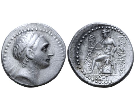 Seleukid Empire, Antiochos III 'the Great' AR Tetradrachm. Uncertain mint in Southern or Eastern Syria, 202-187 BC. Diademed 