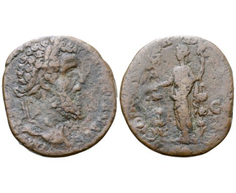 Didius Julianus Æ Sestertius. Rome, AD 193. [IMP CAES M DID SEVER IVLIAN AVG], laureate head right / [CONCORD MILIT], Concord