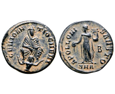 Anonymous ? Nummus. Antioch, time of Maximinus II, AD 310-313. 'Persecution Issue'. GENIO ANTIOCHENI, Tyche seated facing, ri
