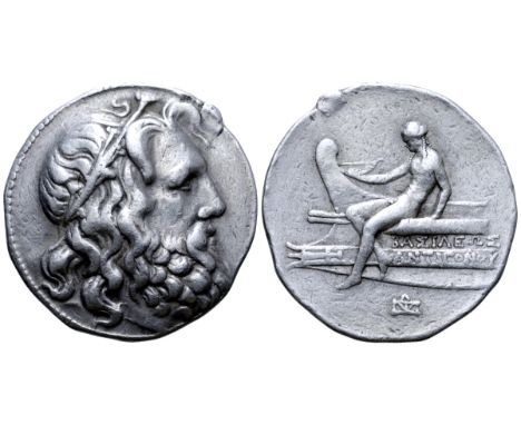 Kingdom of Macedon, Antigonos III Doson AR Tetradrachm. Amphipolis, circa 227-225 BC. Head of Poseidon right, wearing wreath 