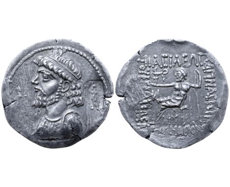 Kings of Elymais, Kamnaskires IV AR Tetradrachm. Seleukeia on the Hedyphon, dated SE 255 = 58/7 BC. Diademed and draped bust 