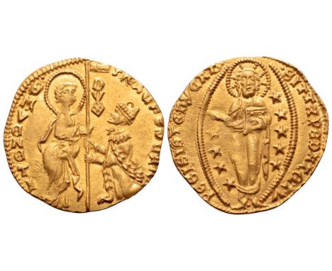 Italy, Venice. Francesco Foscari AV Zecchino. Doge LXV, AD 1423-1457. FRAC FOSCARI DVX • SM • V?N?TI, St. Mark standing right