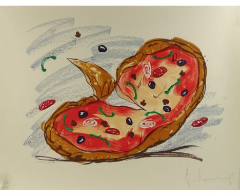 Claes Oldenburg, American (b.1929) Color Lithograph on Woven Paper "Pizza Palette". Signed in Pencil Lower Right and Numbered