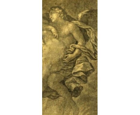 17th Century Florentine School Old Master Drawing. Charcoal on paper "Study of an Angel". Unsigned. Good condition. Measures 
