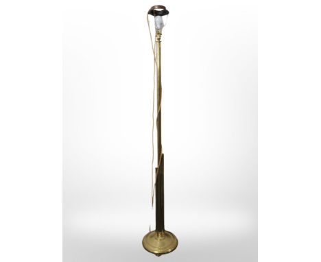 A brass standard lamp, height 174 cm