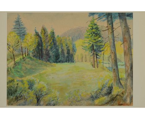 Konvolut Zeichnungen und Aquarelle von Künstlern des 20.Jh.,  u.a. Mappe mit Skizzen von Ernst Oberhoff (1906-1980), dazu: An