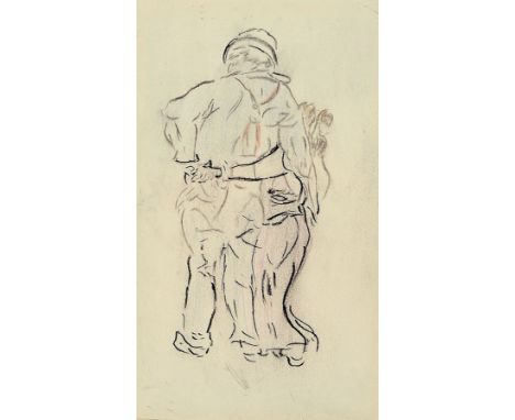 Heinrich Zille, 1858 Radeburg-1929 Berlin,  Heimkehrer, Bleistiftzeichnung mit kleiner Höhung in Rot, rückseitig Nachlaßstemp