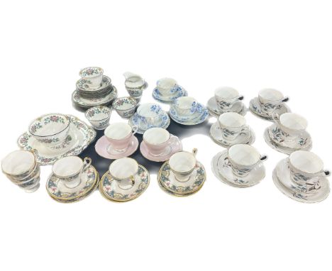 Selection of vintage part tea services to include two 6 cup and saucers sets ' Royal Ascot' and ' Priory Dale' etc 