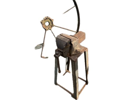 Vintage table vice on base 