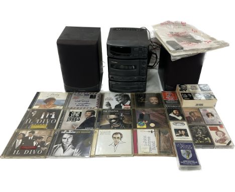 Panasonic cassette cd receiver SA-CH170 and speakers, untested