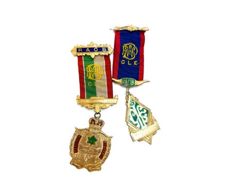 Two vintage silver Masonic medals, both Buffalo total weight approximately 66 grams
