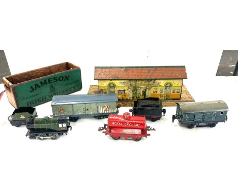 Selection of vintage German O Gauge toys and accessories 