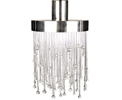 Exquisite modern Baccarat graduated teardrop crystal chandelier. Appears to be in immaculate condition. Comes with COA from T