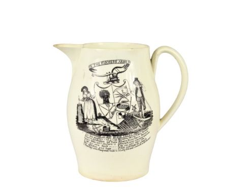 "Farmer's Arms" on Opposite Side of Pitcher. Circa 1805. Size 8 x 8 in. Please note that all sales are final. No refunds will