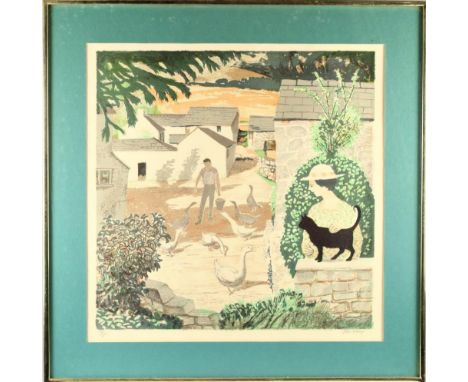 Lithograph 78/260 Signed lower right. John Elwyn was active and lived in United Kingdom. John Elwyn is known for Welsh countr