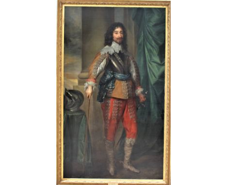 Majestic oil on canvas, after Anthony Van Dyck, of a full-length portrait of George Gordon (1592-1649), 2nd Marquess of Huntl