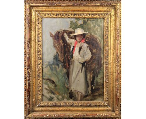 Original oil on canvas by Irving Wiles. Inscribed "Wiles" verso. Attached are photos of COA from Director of Huntington Museu