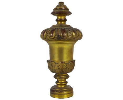 Two-tone antique bronze finial. A finial or hip-knob is an element marking the top or end of some object, often formed to be 