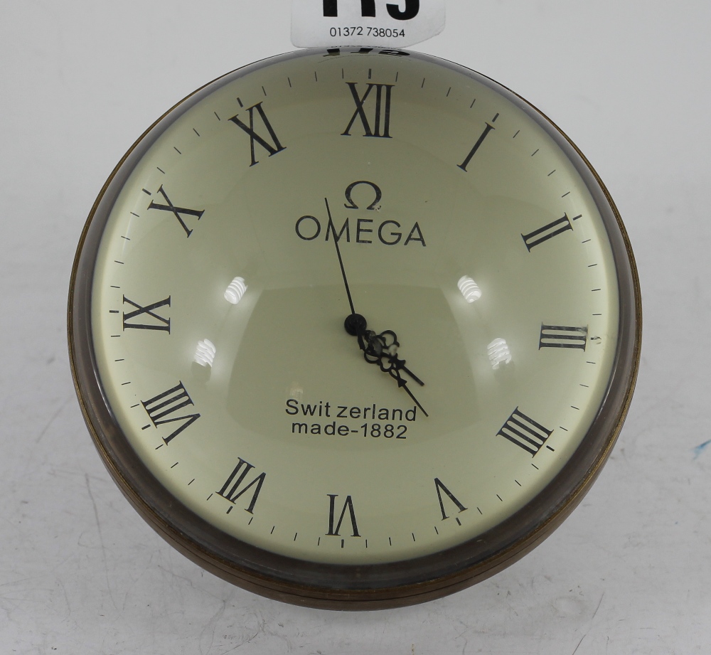 A large Omega crystal ball desk clock
