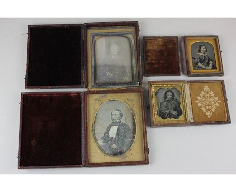 Four cased Daguerreotype portrait photographs (NC)