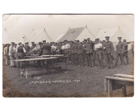 6th and 8th Red R. Fine RP Patcham 1913, used Surrey - Photo Brighton Camp Photo at meal time