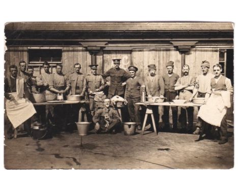 Army Catering or Regimental Catering Team WWI/ Kitchen - Fine RP card full of character