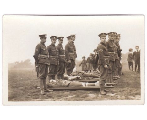 Royal Army Medical Corps WWI Fine RP - stretcher Bearers course