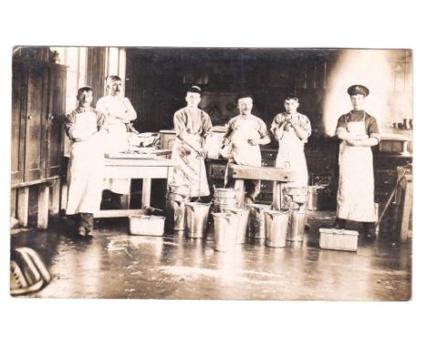 Army Service Corps 1906 Fine RP, Cooks at Whittington Barracks, used Barracks cds