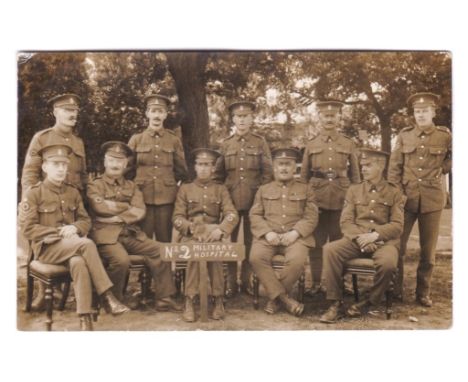 Royal Army Medical Corps WWI No.2 Military Hospital, superb RP group photo used 1917