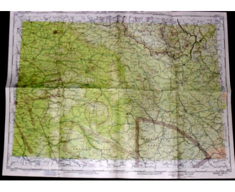 United States Army Air Force  Aeronautical chart shows Northern France, scale 1:5000,000, prepared June 1944, revised April 1