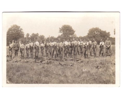 Lincolnshire Regiment WWI RP 1st/5th Bn, B Coy on Bayonet Drill, m/s "Pte G.E. Campbell 25th Bn"