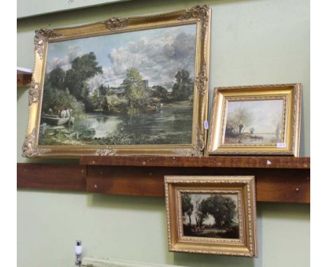 THREE REPROGRAPHIC OLD MASTER PAINTINGS, each in fancy gilt frame 