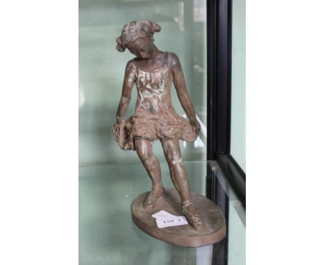 A LIMITED EDITION SCULPTURAL FIGURE OF A BALLET DANCER by R. Moll, 42 of 150 