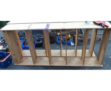 A 1.90m pine five shelf open shelving unit