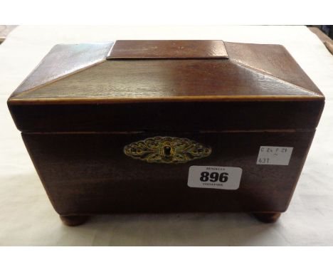 An early 19th Century sarcophagus form tea caddy carcass containing a quantity of mainly Parker vintage fountain and other pe